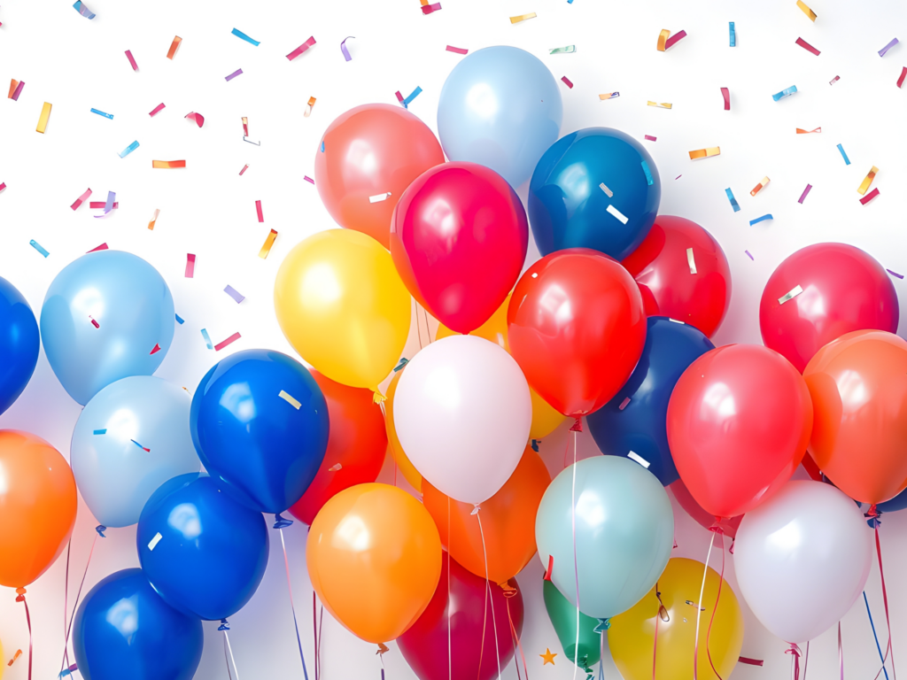 Colorful birthday balloons